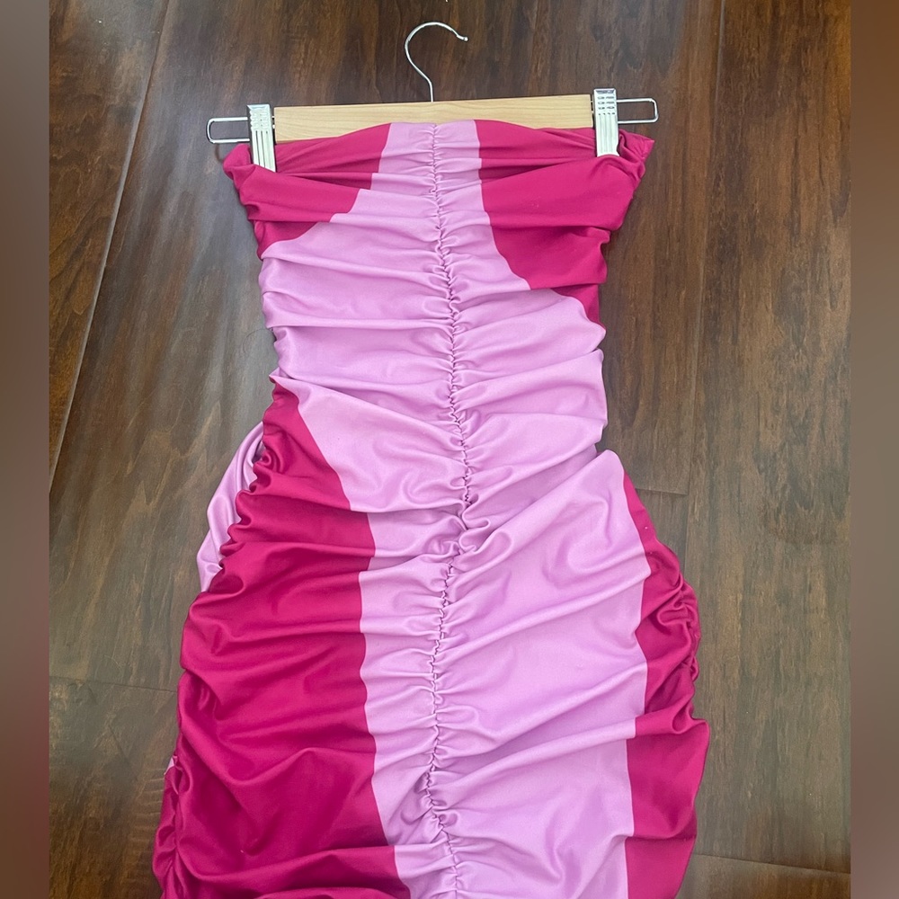 Tiger mist pink strapless body on dress